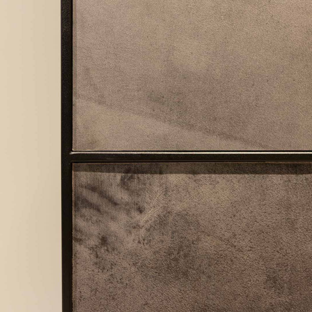 interior steel door with leather panels