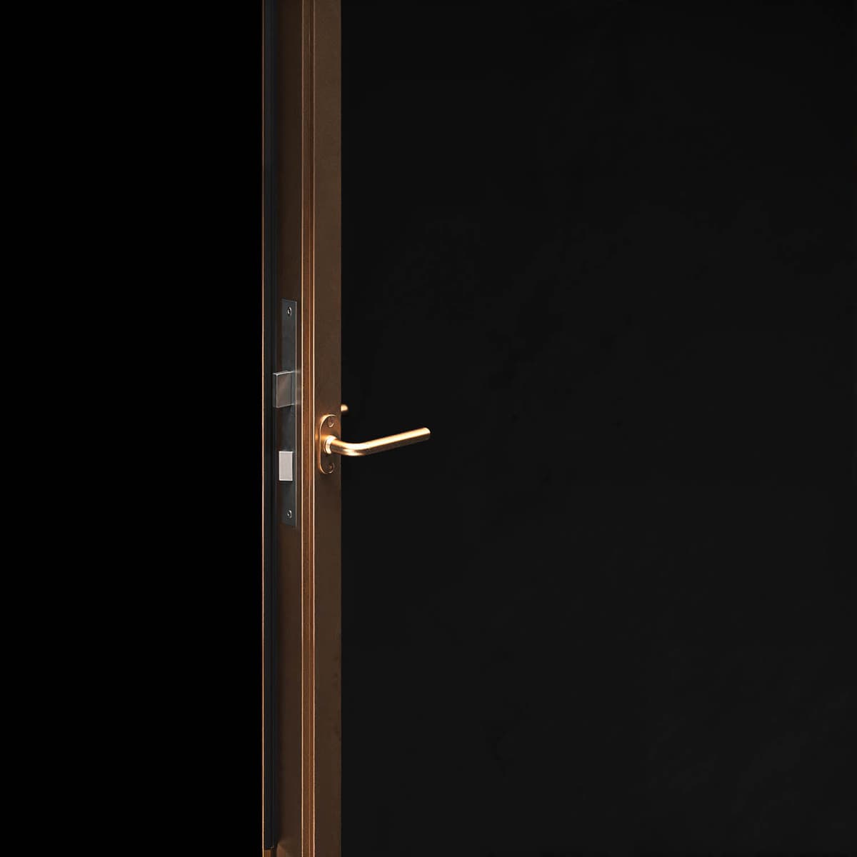 G12 rounded lever handle for a steel glazed internal door - suitable for fire-rated doors