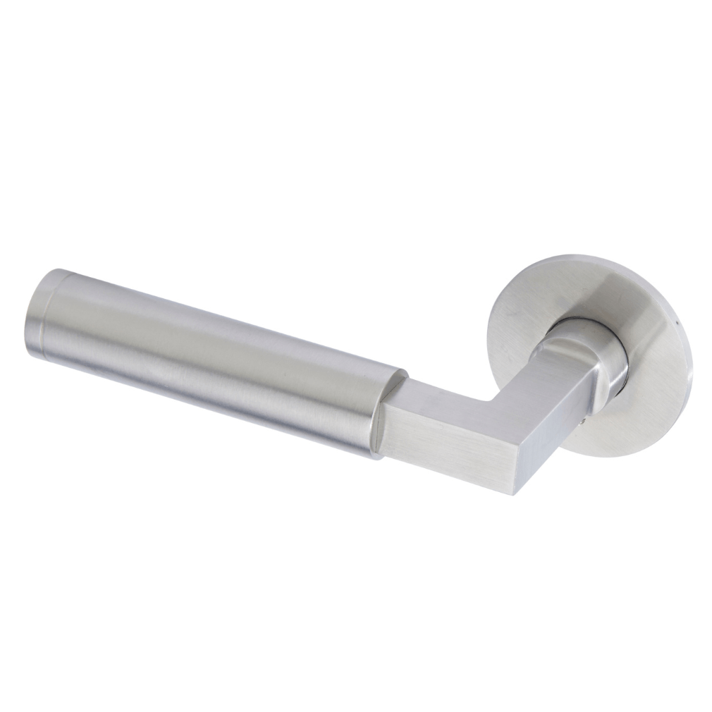 Thurloe lever handle in a Stainledd Steel finish