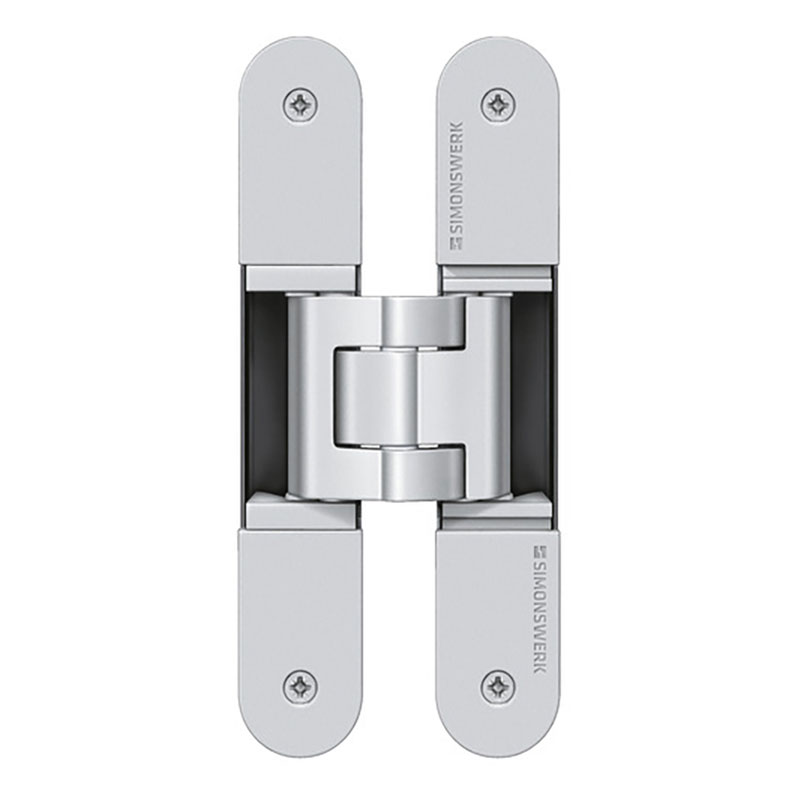 Stainless Steel Look 3D concealed hinge